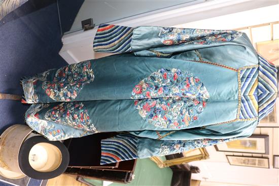 A 19thC Chinese robe made in the early 1920s into an evening coat